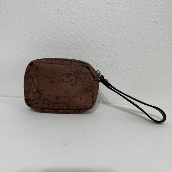 Patricia Nash Handbags - Patricia Nash Brown Leather Signature Map Small Zipper Pouch‎